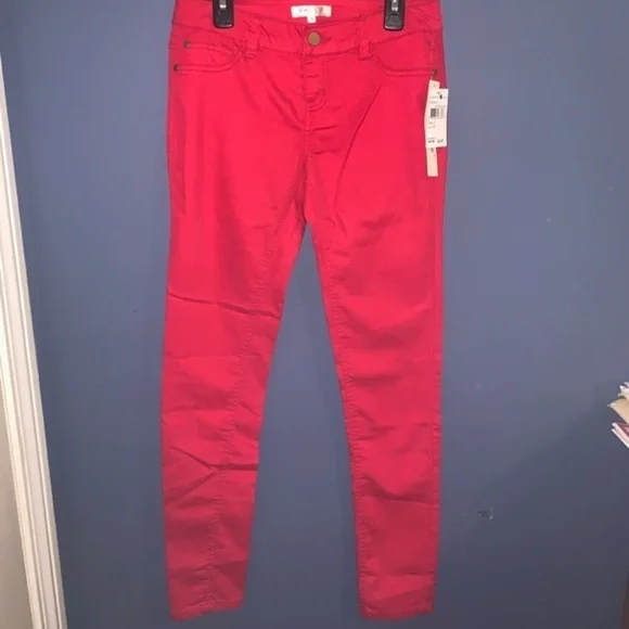 Love Fire, bright red skinny pants. Size 3 - Picture 1 of 7